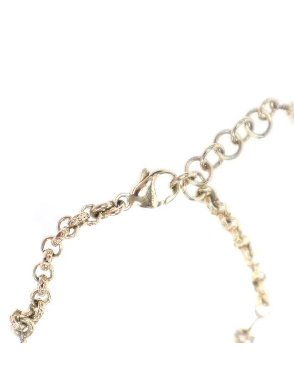 Chanel CC Logo Heart Pearl Bracelet Pink Gold